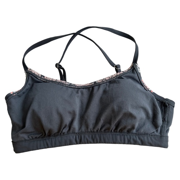 Kona Sol Women's Paisley Bralette Bikini Top Gray Pink Adjustable Straps Medium - Picture 12 of 15